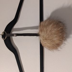 Real fur puff